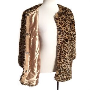 H&M Leopard Print Faux Fur Jacket